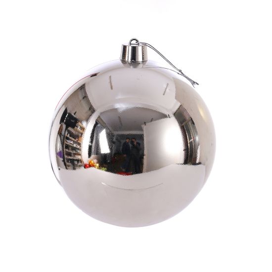 Picture of 30cm CHRISTMAS BAUBLE SHINY SILVER