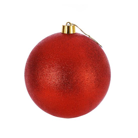 Picture of 30cm CHRISTMAS BAUBLE GLITTERED RED