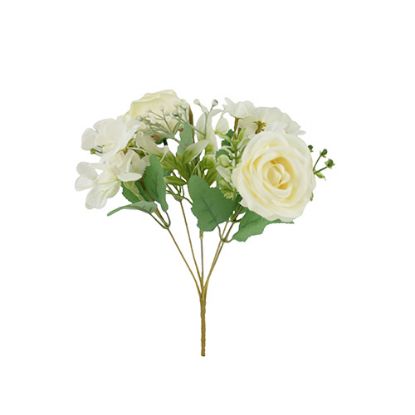 Picture of 30cm ROSE HYDRANGEA & BERRY BUSH IVORY