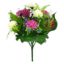 Picture of 37cm SPIKY MUM MIXED BUSH WITH FERN IVORY/CERISE/PURPLE