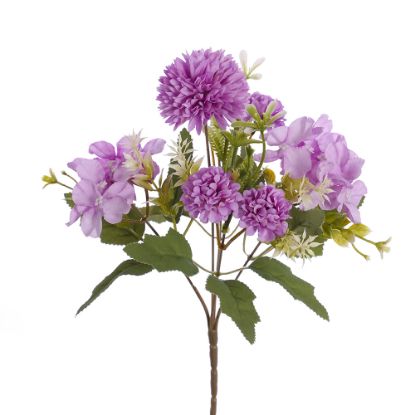 Picture of 30cm SPIKY MUM & HYDRANGEA MIXED BUSH LILAC