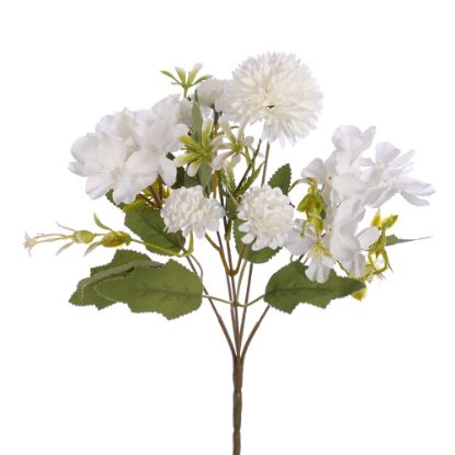 Picture of 30cm SPIKY MUM & HYDRANGEA MIXED BUSH IVORY