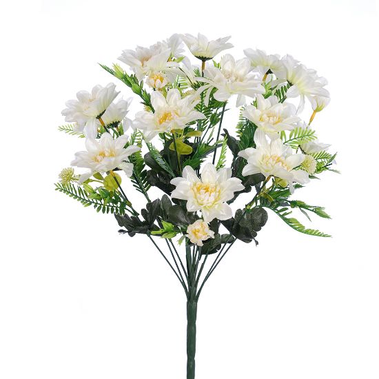 Picture of 50cm SPIKY DAHLIA BUSH (18 HEADS) IVORY