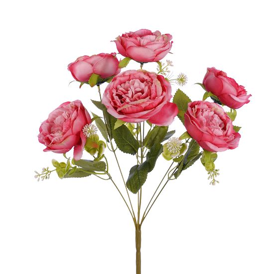 Picture of 42cm LARGE PEONY BUSH (7 HEADS) VINTAGE PINK