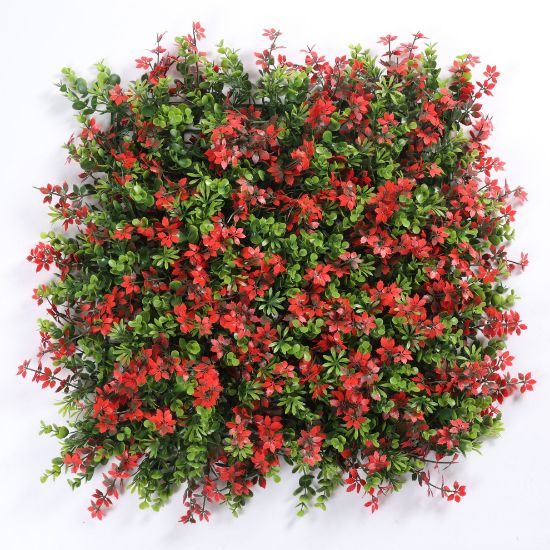 Picture of 50cm X 50cm UV RESISTANT PLASTIC FOLIAGE WALL GREEN/RED