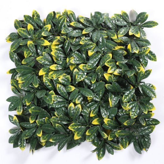 Picture of 50cm X 50cm UV RESISTANT PLASTIC FOLIAGE WALL GREEN/YELLOW