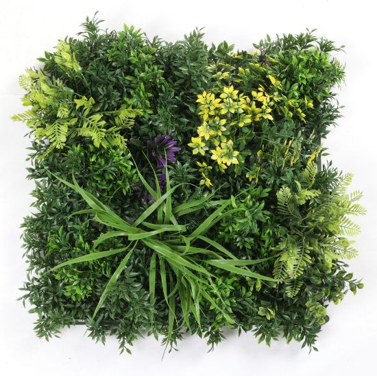 Picture of 50cm X 50cm UV RESISTANT PLASTIC FOLIAGE WALL GREEN/PURPLE