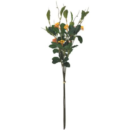 Picture of 62cm BERRY & FOLIAGE BUNDLE (3 STEMS) GREEN/ORANGE