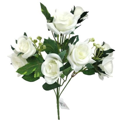 Picture of 31cm ROSE BUSH (10 HEADS) IVORY