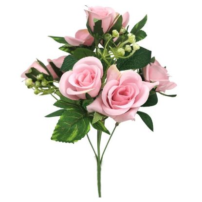 Picture of 31cm ROSE BUSH (10 HEADS) PINK