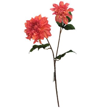 Picture of 60cm REAL TOUCH DAHLIA SPRAY ORANGE/RED