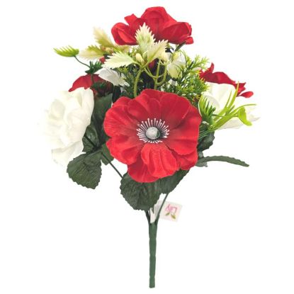 Picture of 30cm ANEMONE BUSH RED/WHITE