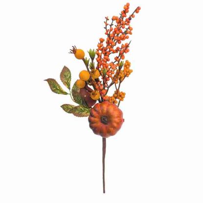 Picture of 38cm AUTUMN MIXED PUMPKIN & BERRY SPRAY ORANGE