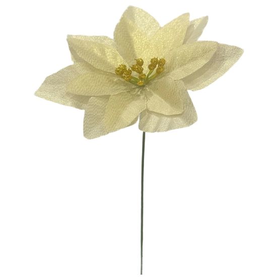 Picture of 12cm SINGLE POINSETTIA ON 19cm STEM GOLD X 144pcs