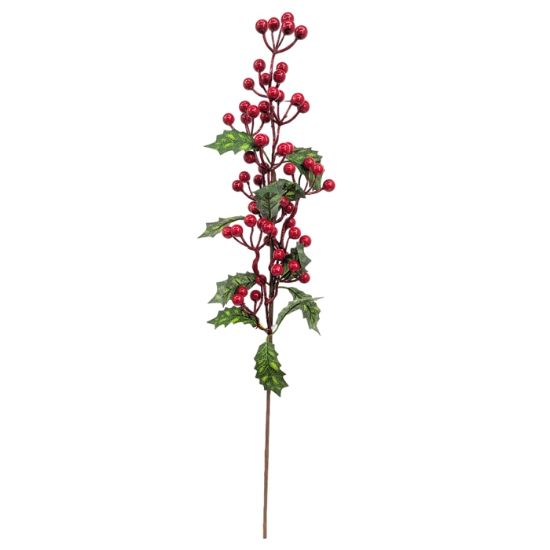 Picture of 66cm HOLLY SPRAY WITH BERRIES GREEN