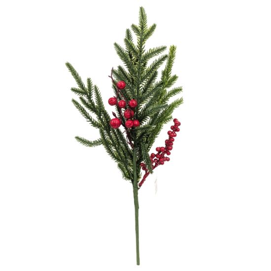 Picture of 50cm SPRUCE SPRAY WITH BERRIES GREEN/RED
