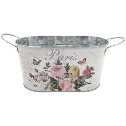 Picture of 22cm METAL OVAL PLANTER WITH EARS - PARIS