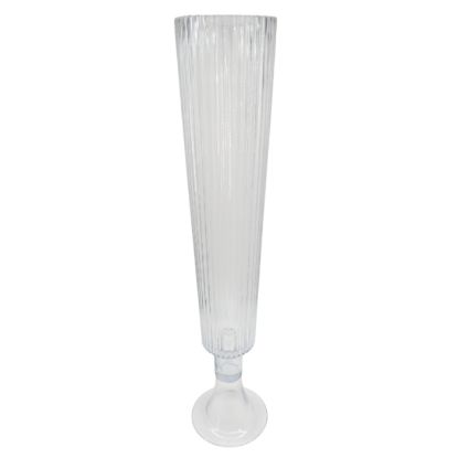 Picture of 80cm GLASS GIANT RIBBED CHAMPAGNE FLUTE VASE CLEAR