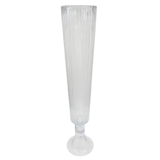 Picture of 80cm GLASS GIANT RIBBED CHAMPAGNE FLUTE VASE CLEAR