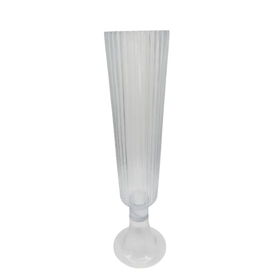 Picture of 56cm GLASS GIANT RIBBED CHAMPAGNE FLUTE VASE CLEAR