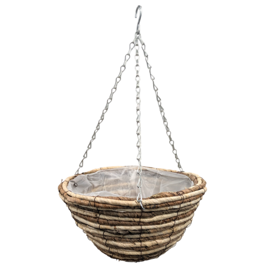 Picture of LATTICE ROUND PLASTIC LINED HANGING BASKET 12 INCH