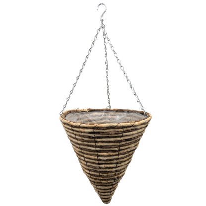 Picture of LATTICE CONE PLASTIC LINED HANGING BASKET 12 INCH