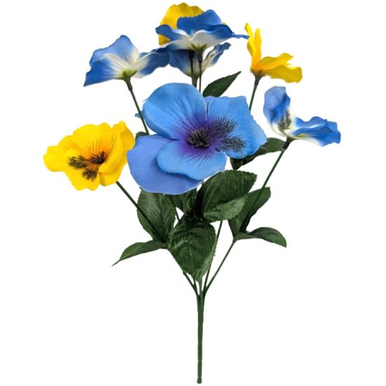 Picture of 36cm MIXED PANSY BUSH YELLOW/BLUE