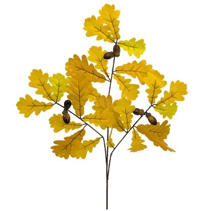 Picture of 66cm ACORN LEAF BRANCH WITH ACORNS YELLOW/ORANGE