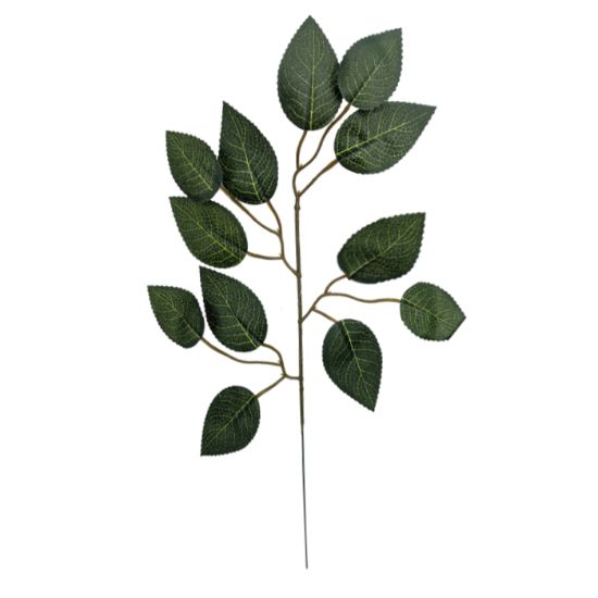 Picture of 44cm ROSE LEAF SPRAY (BUNDLE OF 6pcs) GREEN