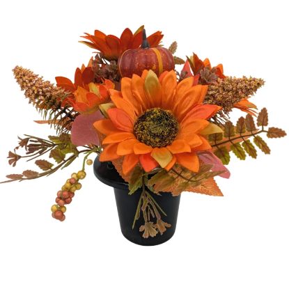Picture of CEMETERY POT AUTUMN ORANGE/BROWN