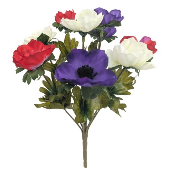 Picture of 31cm ANEMONE BUSH PURPLE/RED/WHITE