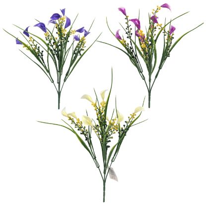 Picture of 36cm MINI CALLA LILY BUSH WITH GRASS ASSORTED X 60pcs