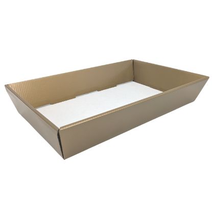 Picture of 40 X 26cm LARGE HAMPER TRAY GOLD X 25pcs