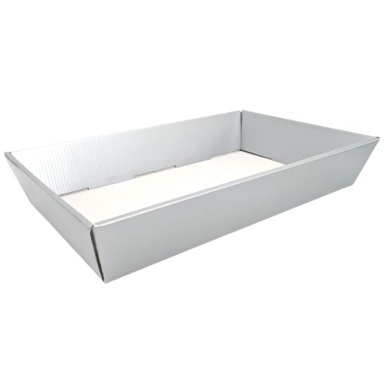 Picture of 40 X 26cm LARGE HAMPER TRAY SILVER X 25pcs