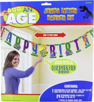 Picture of AMSCAN DINOSAUR ADD AN AGE JUMBO LETTER BANNER KIT