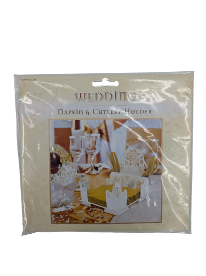 Picture of AMSCAN WEDDING NAPKIN & CUTLERY HOLDER (CARDBOARD)