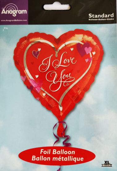 Picture of ANAGRAM 17 INCH FOIL BALLOON - I LOVE YOU HEART RED