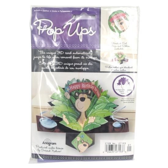 Picture of ANAGRAM POP UPS HAPPY BIRTHDAY MONKEY 3D CARD & BALLOON