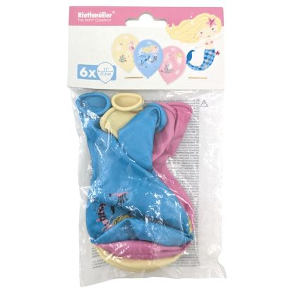 Picture of AMSCAN 27.5cm LATEX BE A MERMAID BALLOON ASSORTED COLOURS X 6pcs