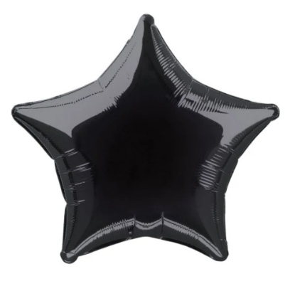 Picture of ANAGRAM FOIL BALLON - 9" PLAIN STAR BLACK X 10pcs