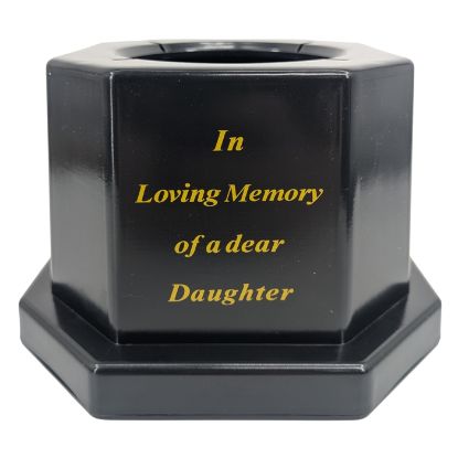 Picture of 18.5cm GRAVE VASE BLACK IN LOVING MEMORY OF A DEAR DAUGHTER