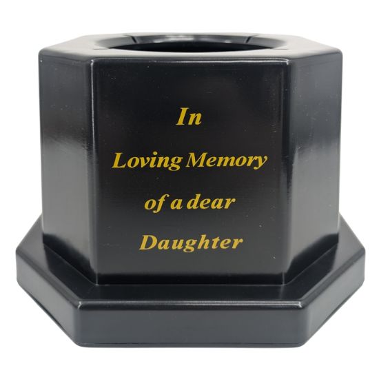 Picture of 18.5cm GRAVE VASE BLACK IN LOVING MEMORY OF A DEAR DAUGHTER