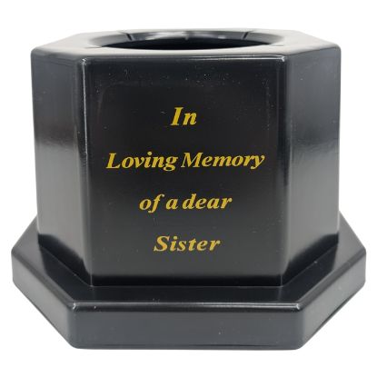 Picture of 18.5cm GRAVE VASE BLACK IN LOVING MEMORY OF A DEAR SISTER