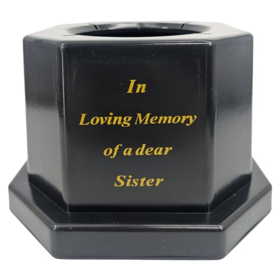 Picture of 18.5cm GRAVE VASE BLACK IN LOVING MEMORY OF A DEAR SISTER