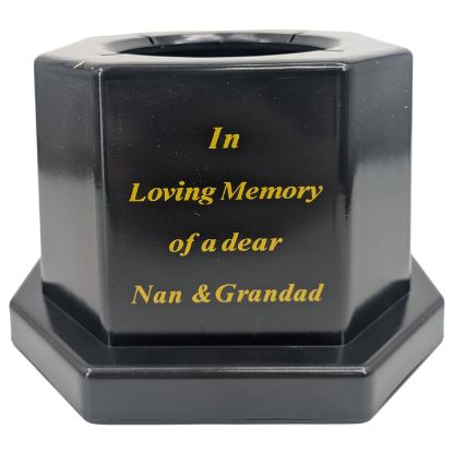 Picture of 18.5cm GRAVE VASE BLACK IN LOVING MEMORY OF A DEAR NAN & GRANDAD