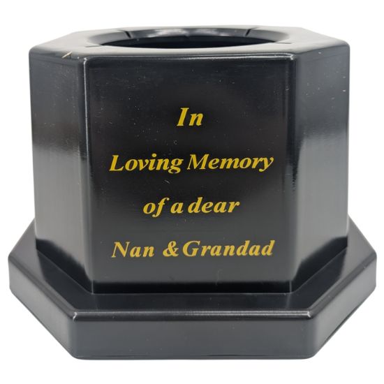 Picture of 18.5cm GRAVE VASE BLACK IN LOVING MEMORY OF A DEAR NAN & GRANDAD