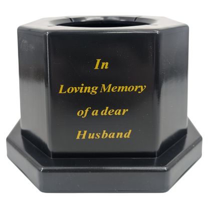 Picture of 18.5cm GRAVE VASE BLACK IN LOVING MEMORY OF A DEAR HUSBAND