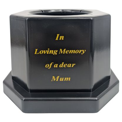 Picture of 18.5cm GRAVE VASE BLACK IN LOVING MEMORY OF A DEAR MUM