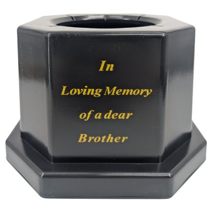Picture of 18.5cm GRAVE VASE BLACK IN LOVING MEMORY OF A DEAR BROTHER