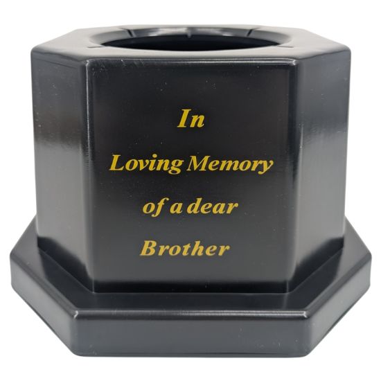 Picture of 18.5cm GRAVE VASE BLACK IN LOVING MEMORY OF A DEAR BROTHER